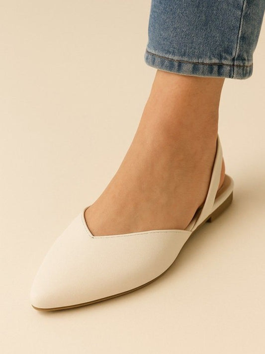 Women’s Minimal Slingback Flats – Pointed Toe Comfortable Casual Shoes