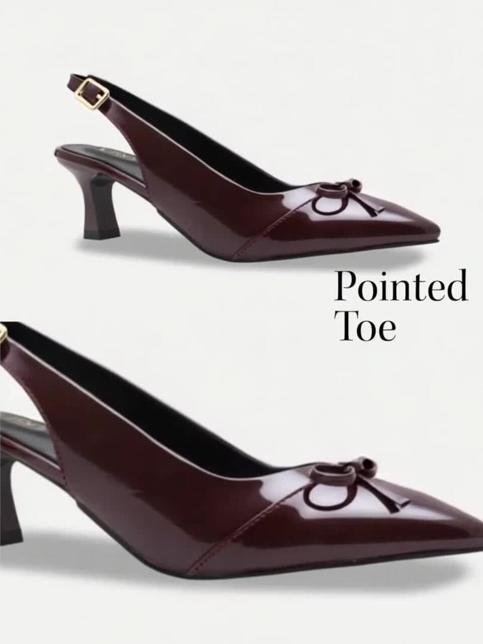 Women’s Patent Slingback Heels – Pointed Toe Elegant Party Pumps