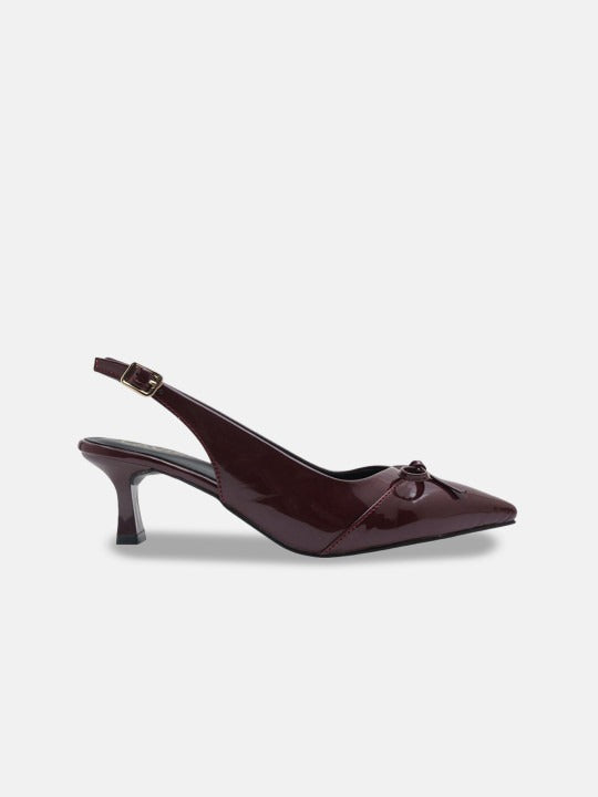 Women’s Patent Slingback Heels – Pointed Toe Elegant Party Pumps